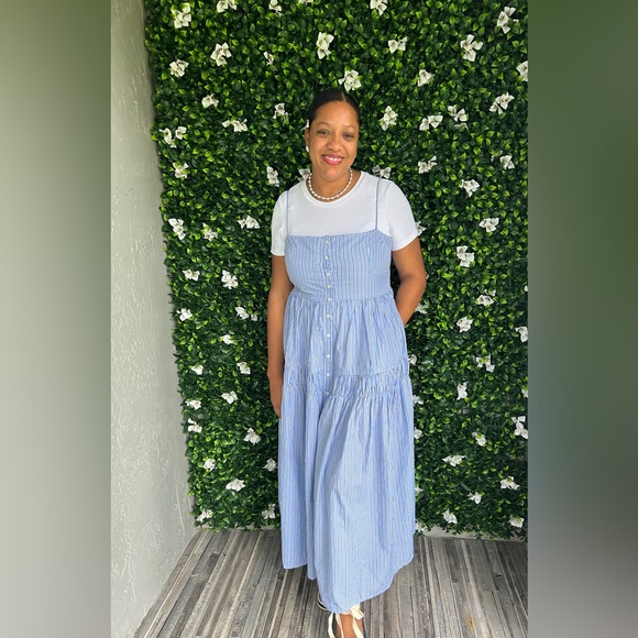 J. Crew | A-line midi dress in striped cotton poplin - Picture 6 of 13